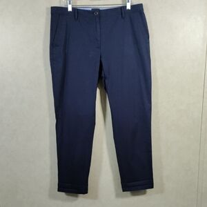 03161 Talbots navy blue Relaxed Chino stretch cotton pants 12